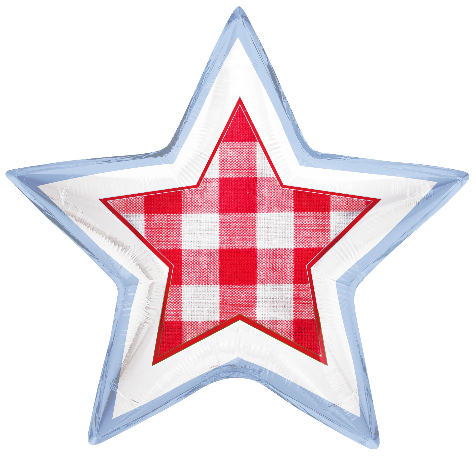 24" #78583 Tuftex USA Gingham Star Mylar (Single Pack)  